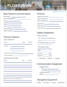 Downloadable Float Plan template - National Boating Safety School